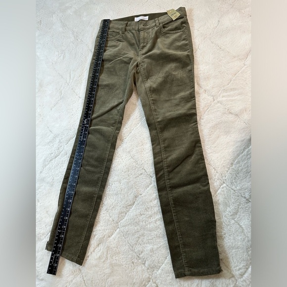 Loft women’s size 0 petite waist 25 modern skinny olive corduroy zipper ankle - Picture 4 of 6